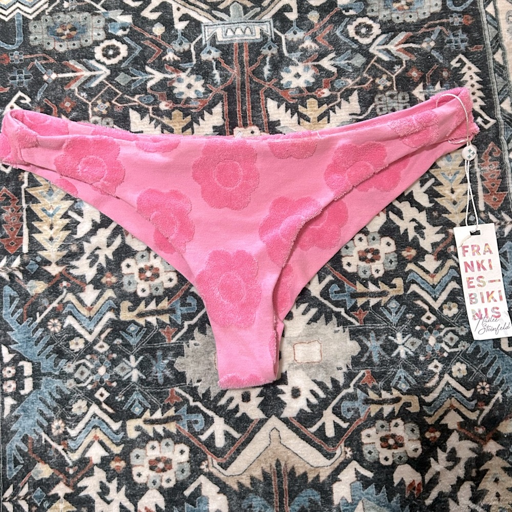 NWT. Frankies Bikinis Pink Terrycloth bottoms